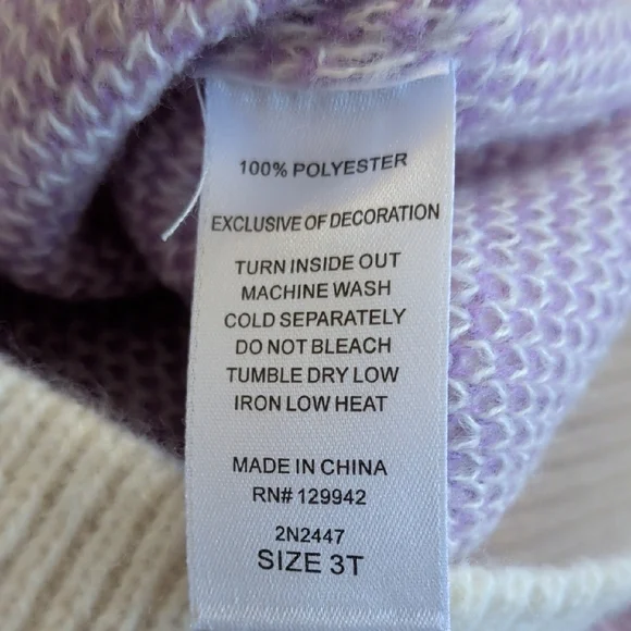btween Cream Sweater with Pink and Purple Pattern - Picture 6 of 10